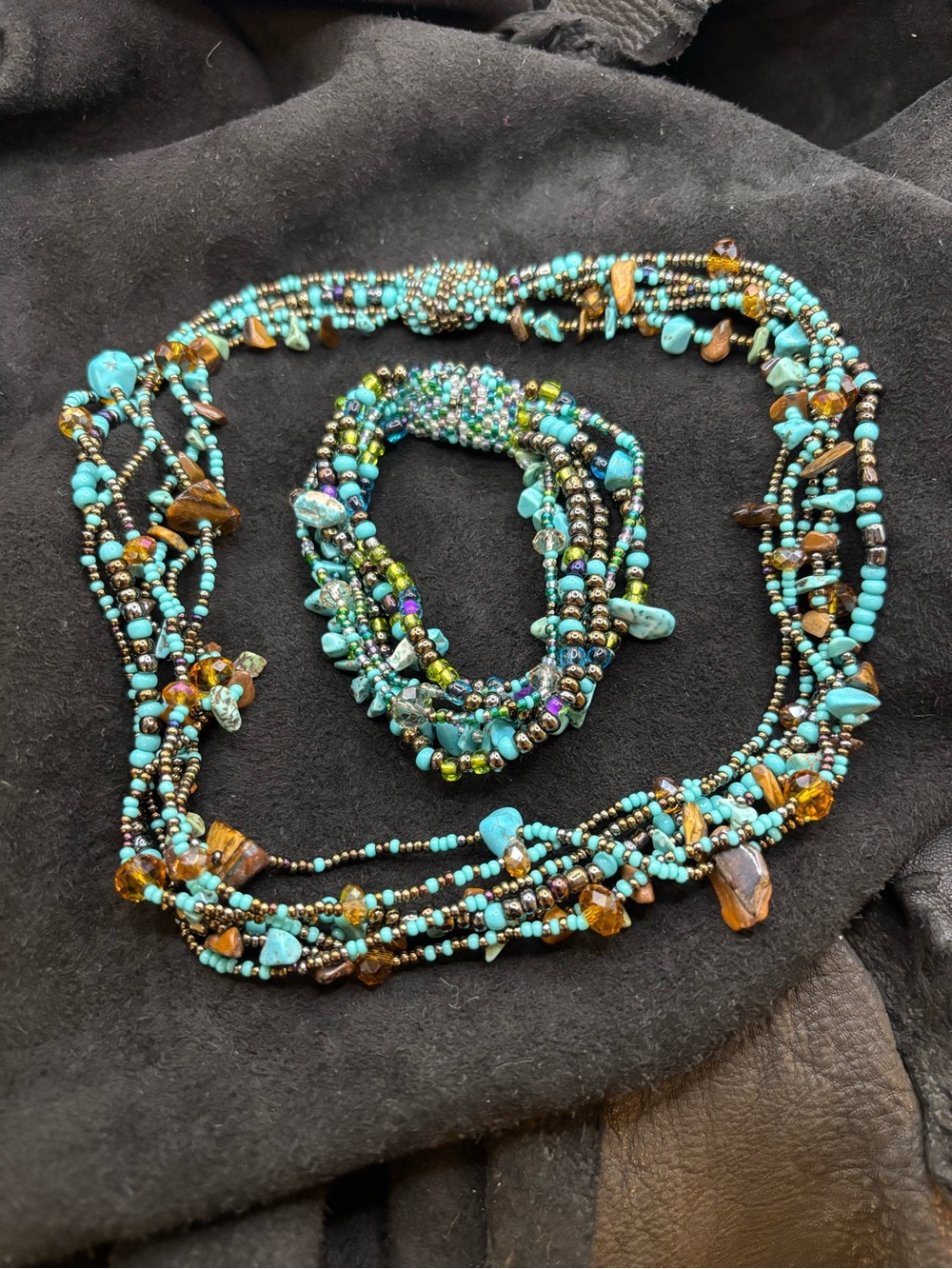Artisan Multi-Strand Necklace & Bracelet Set